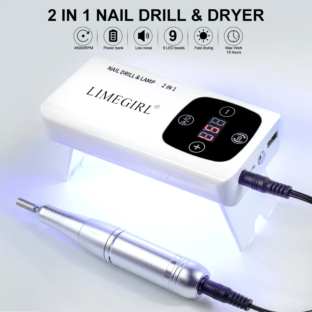 45000RPM Portable Cordless Electric Nail Drill Machine Grinding Polishing Dead Skin Removal Nail Machine Set For