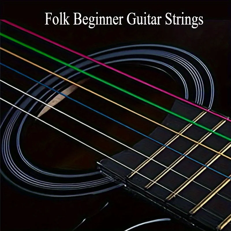 Senar Gitar Akustik Senar Gitar Akustik Satu Set Senar Lengkap Senar Tembaga Warna-warni Set Senar