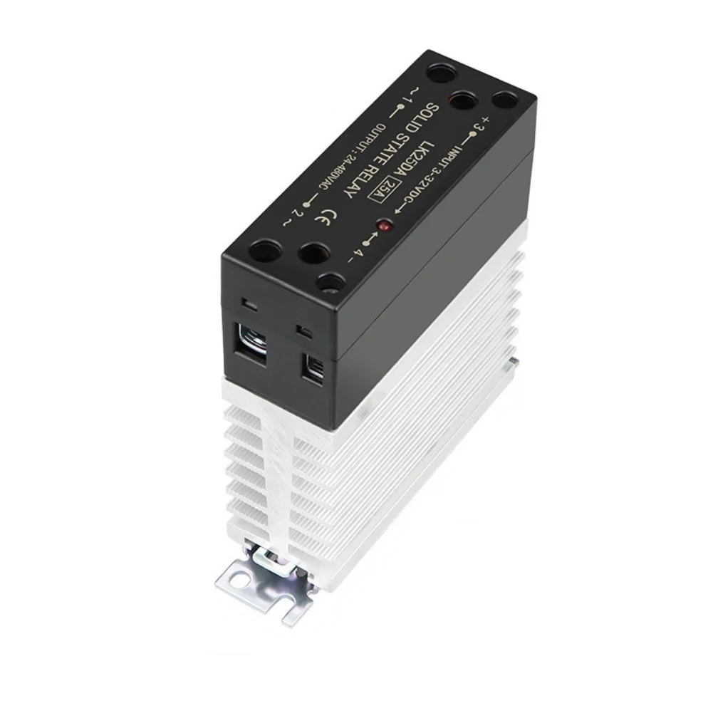 Industrial Grade 40A Solid State Relay with Integrated Aluminum Heat Sink for DC Control AC Circuits for din Rail Mount
