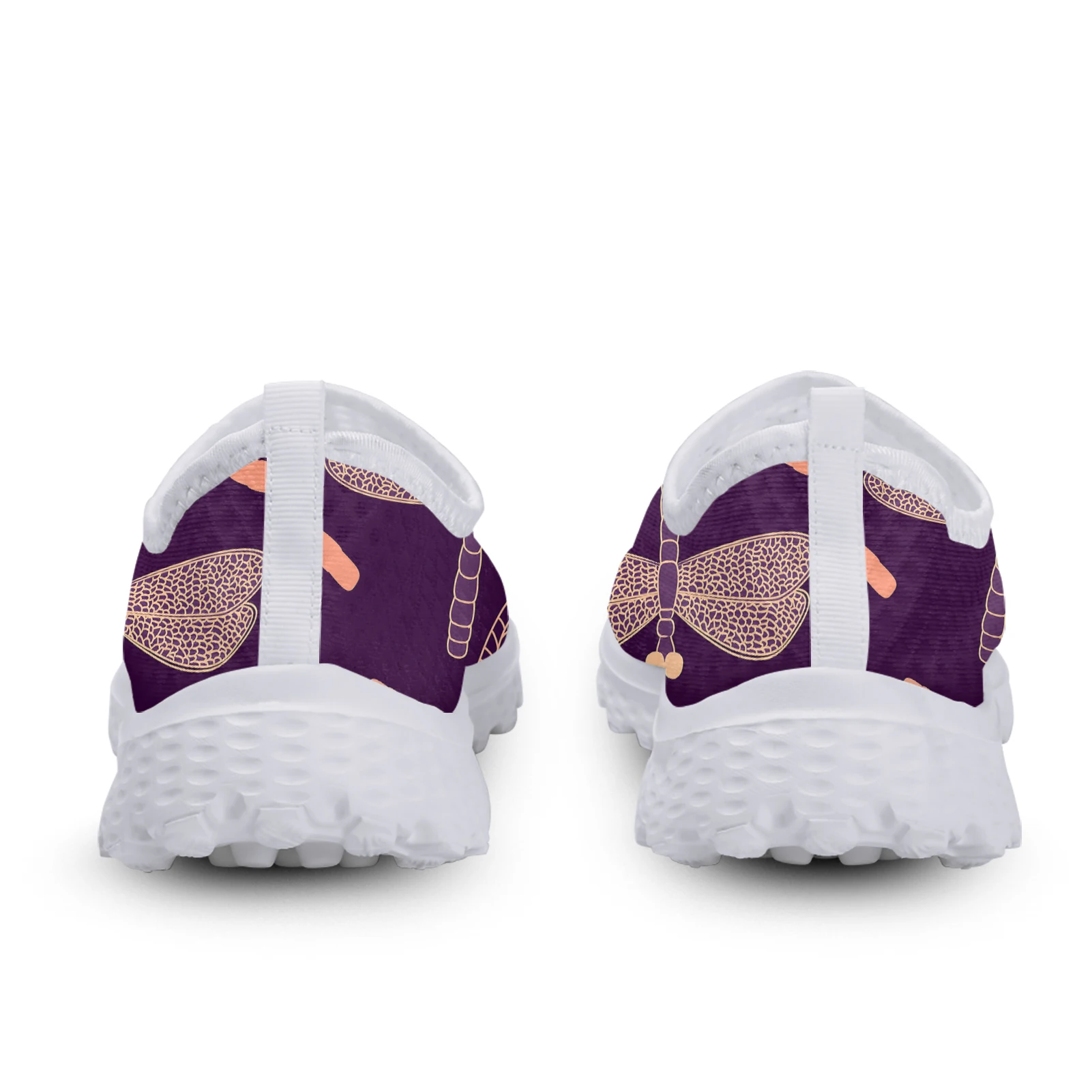 INSTANTARTS Purple Boho Butterfly Dragonfly Design Comfortable Brand Loafers Soft Summer Mesh Shoes Walking Sneakers Zapatos