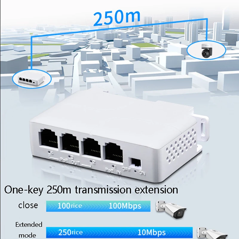 4 Port PoE Extender Waterproof Poe Repeater For IP Port Transmission Extender For POE Switch NVR IP Camera