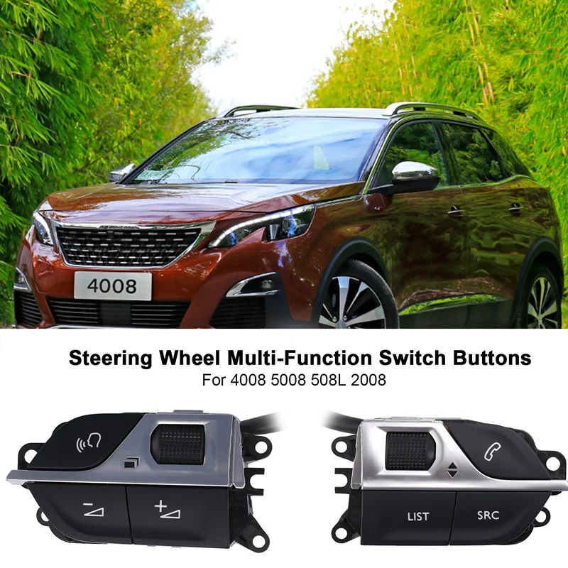 Car Steering Wheel Multi-Function Switch Buttons For Peugeot 4008 5008 508L 2008