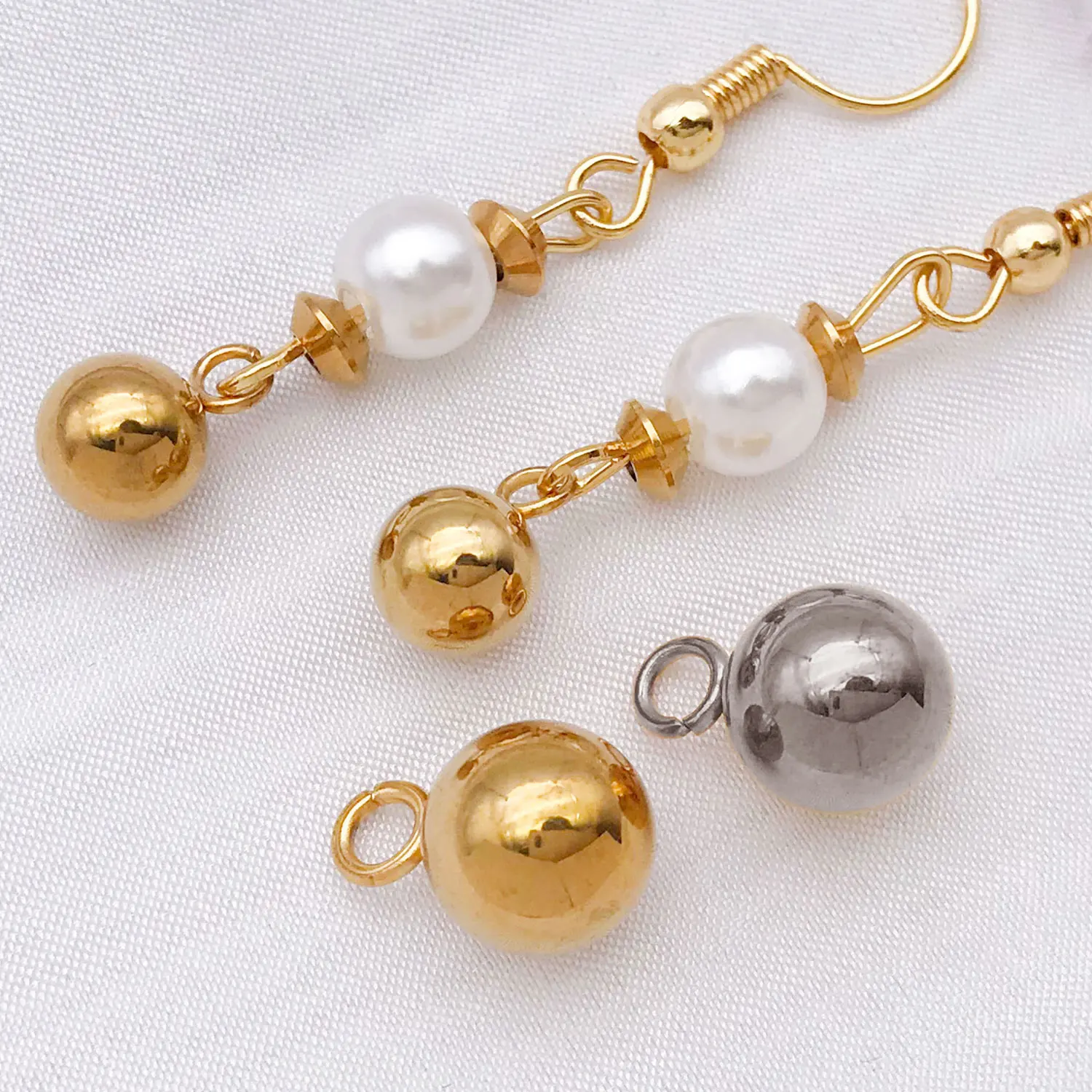 20pcs Stainless Steel Round Solid Ball Bead Charms for DIY Bracelet Necklace Earrings Jewelry Making Accessories image 4