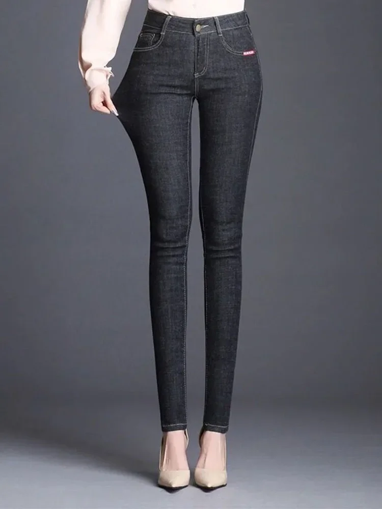 

Hight Waist Skinny Pencil Jeans Woman Oversiz Streetwear Slim New Kot Pantolon 2025 Korean Vintage Casual Stretch Denim Pants