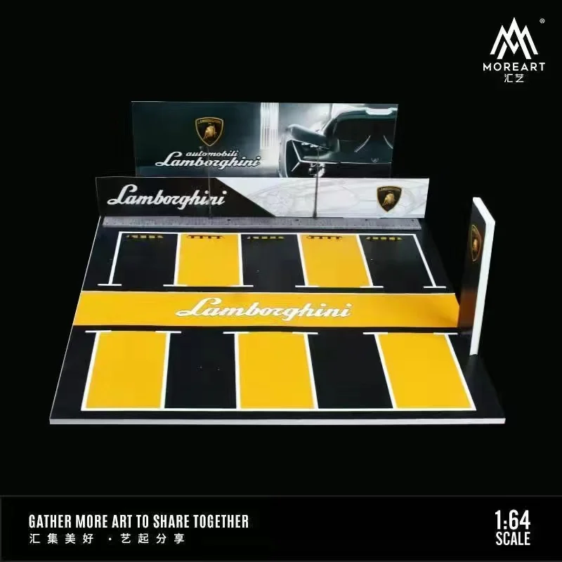 MoreArt & TimeMicro1:64 Bugatti, modelo de coche al aire libre, pantalla de estacionamiento, versión de iluminación, Escena de montaje