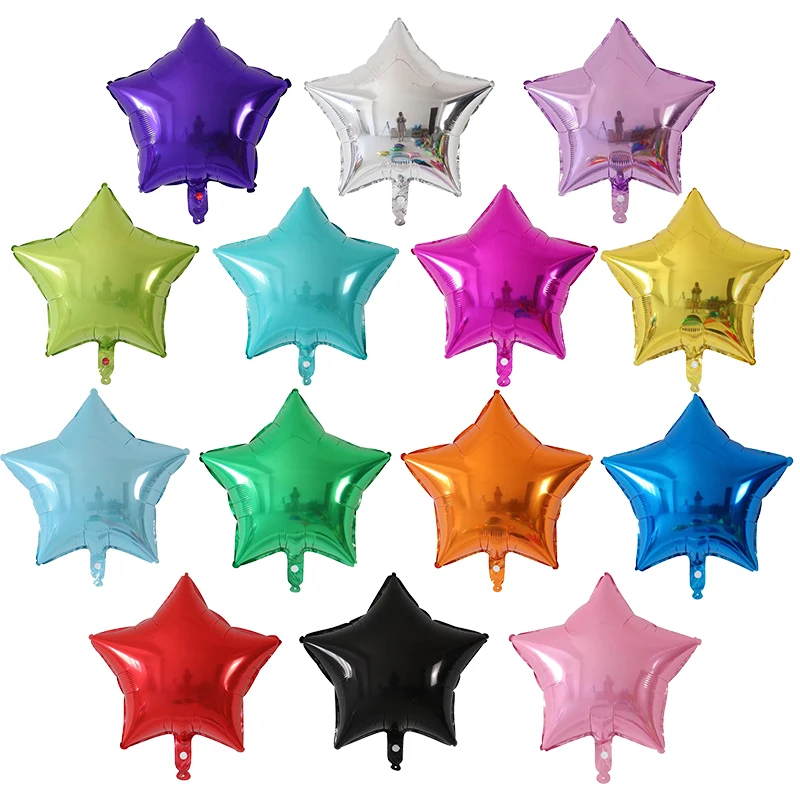 

18-Inch Pure Color Love Heart Star Balloons for Wedding Birthday Party Decorations Air Foil Globos Valentines Gifts Decorations