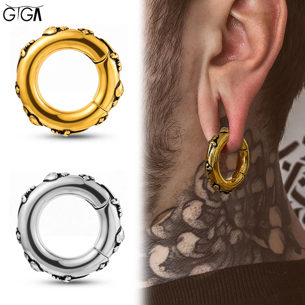 Giga 1/2Pcs Poids d'oreille Trinity en acier inoxydable 6mm (2G) pour oreilles écartées, plugs, tunnels, bijoux de piercing corporel style Punk