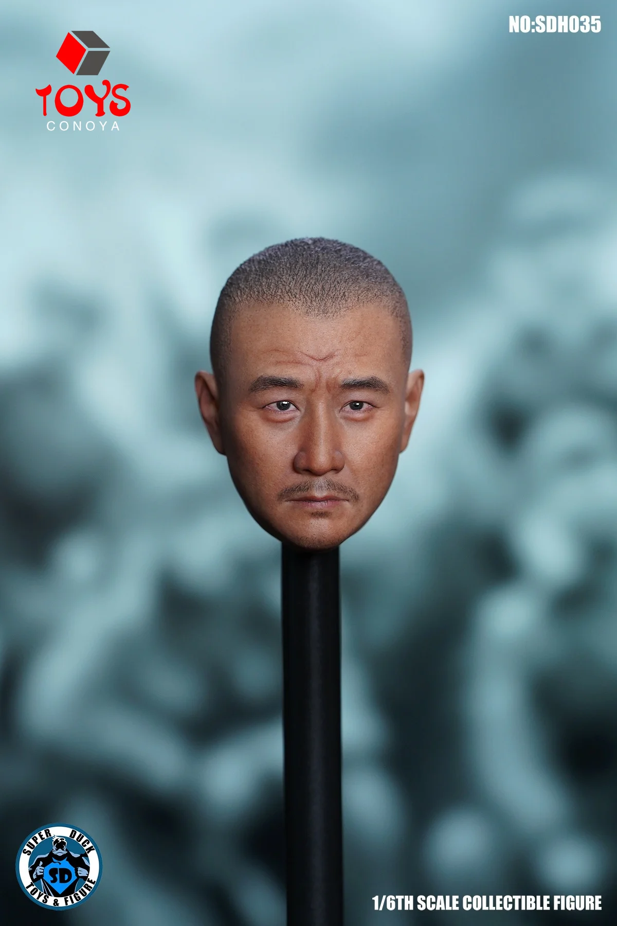 In Stock SUPER DUCK SDH035 1/6 Chinese Tough Guy Hu Jun PVC Head Sculpt Carving Fit 12'' Male Soldier Action Figure Body