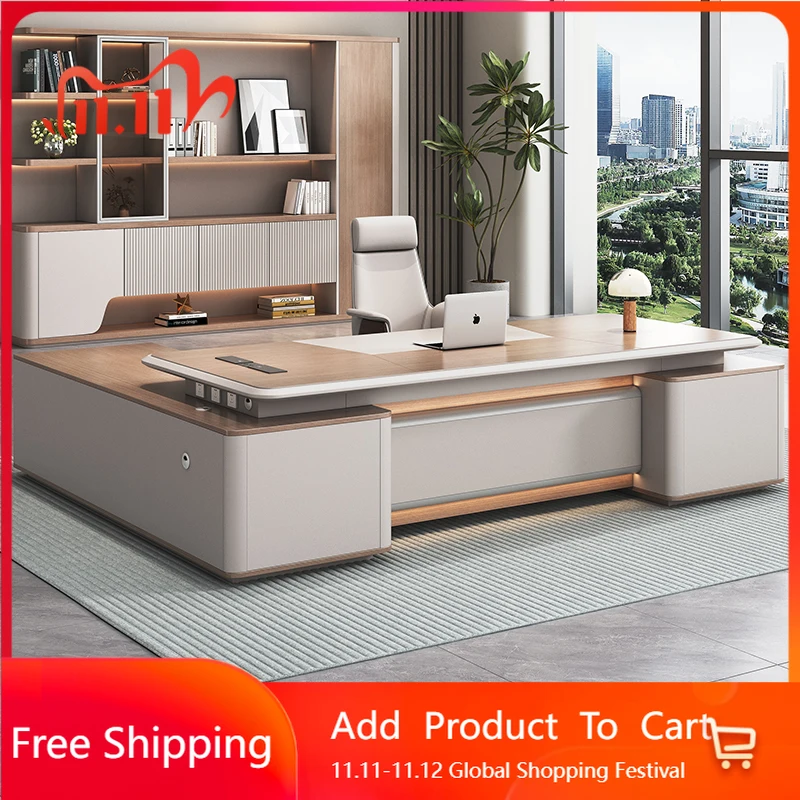 

Simple Modern Designer Desks Art Stand Up Light Luxury Storage Gaming Desks Designer Reading Unique Escritorio Office Furniture