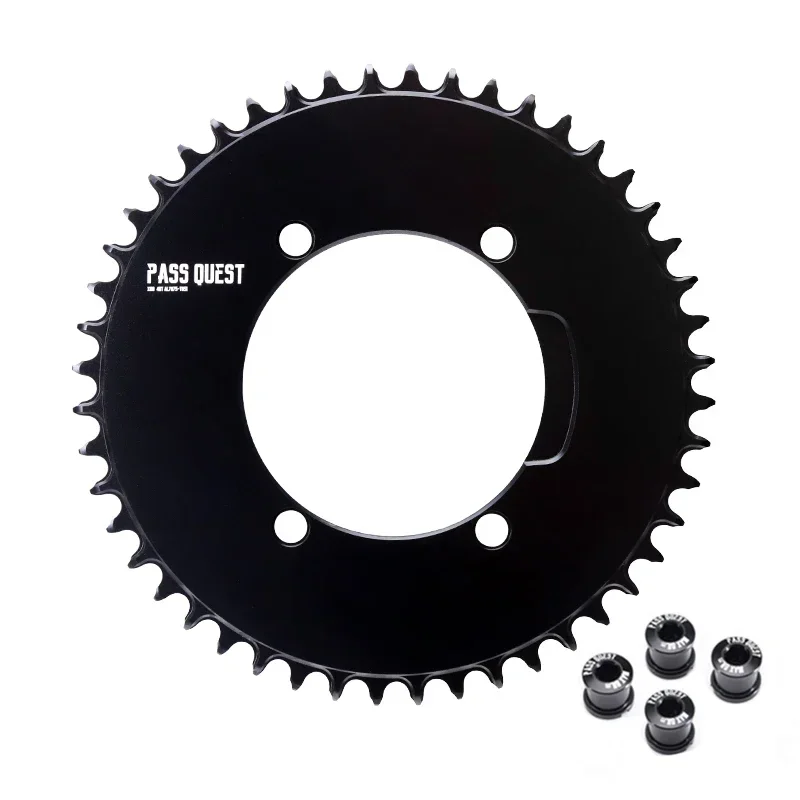 PASS QUEST X110 BCD (4-bolt AERO) Round  Black AERO Narrow Wide Chainring