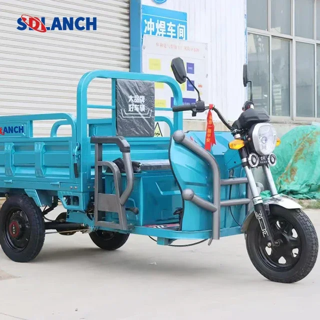 2024 Heavy Cargo Electric Flat Tricycle Cargo Tricycle Electric Delivery Cargo Tricycle With Cabin