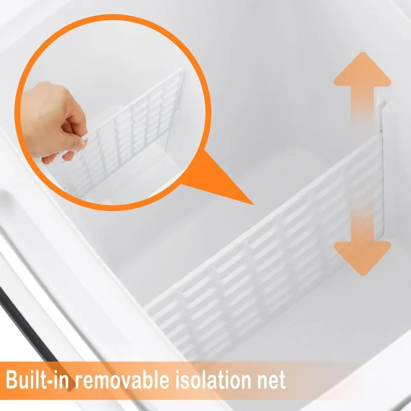 مبرد وسخان كهربائي صغير من ZENY - ثلاجة سيارة بتيار مستمر 12 فولت مع مقبض قفل تلقائي، ثلاجة سيارة محمولة بسعة 28 لترًا