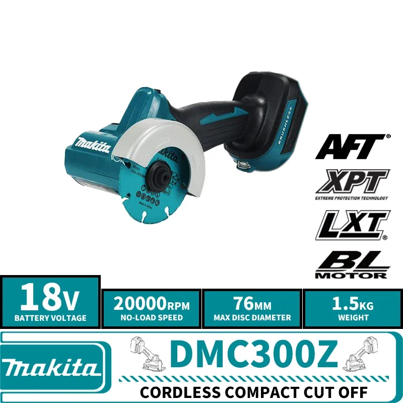 Makita-コードレスハンドグラインダーDmc300z,コンパクト,76mm,リチウム電池式電動工具,18V,20000rpm