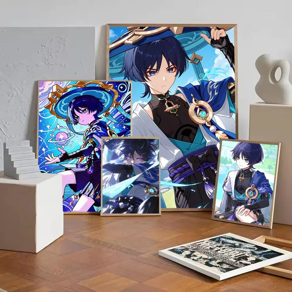 Genshin Impact Wanderer Game Poster Gift with prints Home bedroom living room decoration promotion and display