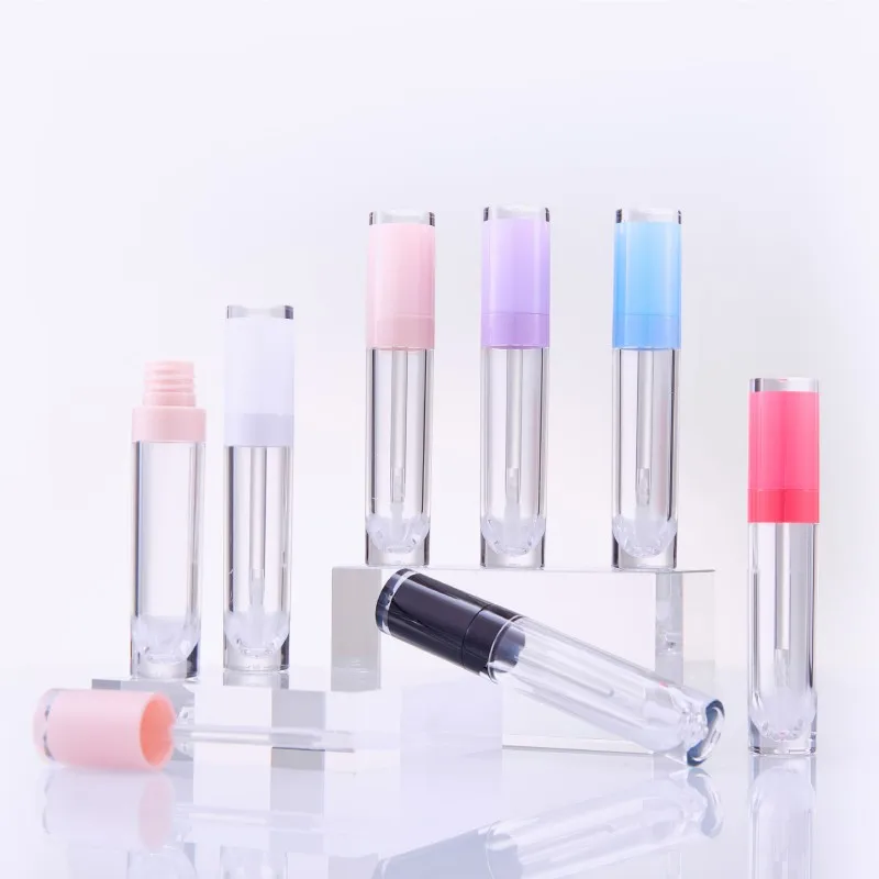 

Wholesale 8ML Lipgloss Tubes Round Transparent Bottles Lip Glaze Tube Lip Balm Containers Liquid Lipstick Cosmetics Packages