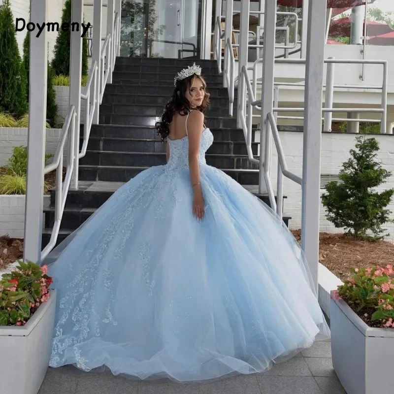 Doymeny Beading Applique Lace Quinceanera Dresses Off the Shoulder Cinderella Princess Ball Gowns Vestidos De 15 Anos