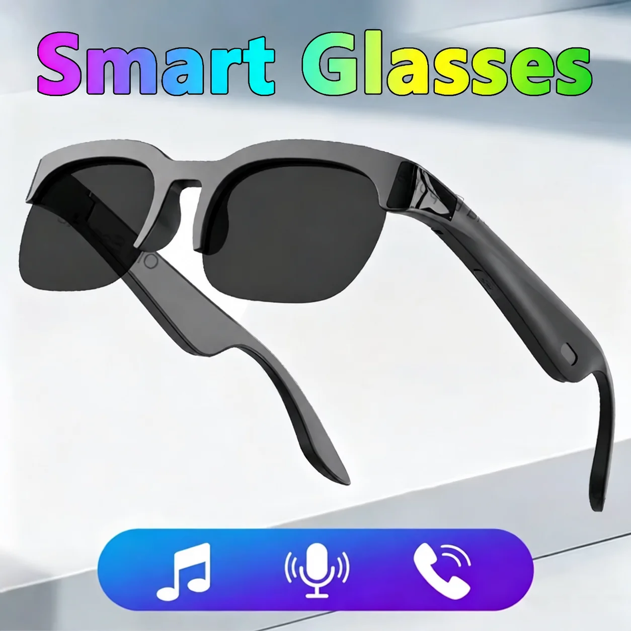 New Smart Glasses 2026 Music Sunglasses Headphones Wireless Bluetooth Call Headset HIFI Audio Glasses For Android