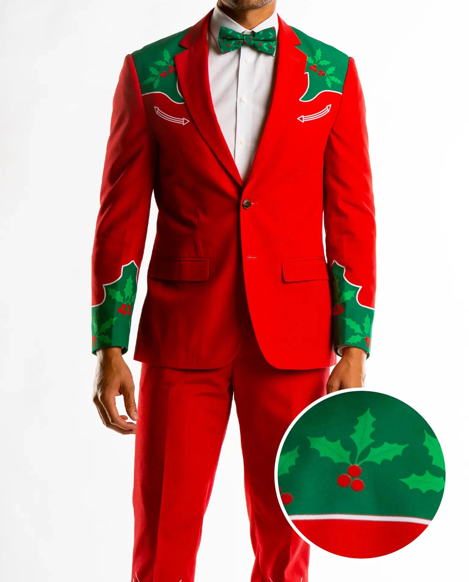 Christmas Pattern Festival Men's Blazers Funny Printed Long Sleeve Men Cosplay Suits 2 Pcs Blazer Pants Notched Lapel Customized