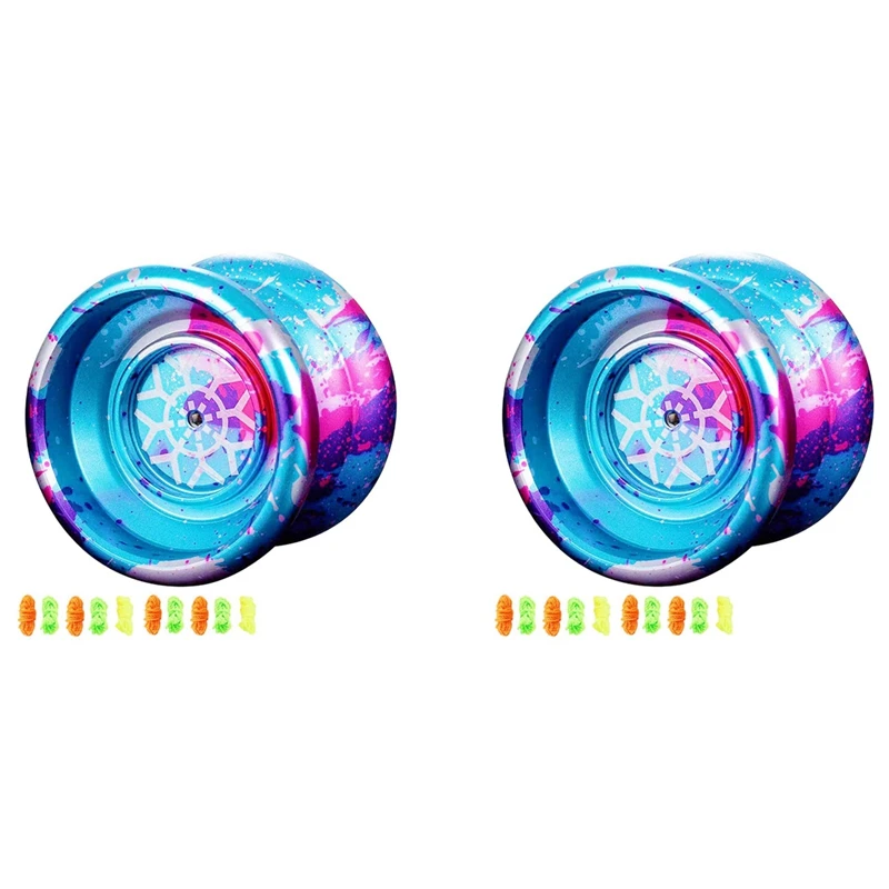 2 Pcs Unresponsive Yoyo,Professional Yoyo For Kids,Aluminum Beginner Yo-Yos Ball For Yoyos Players With 20 Yo Yo Strings