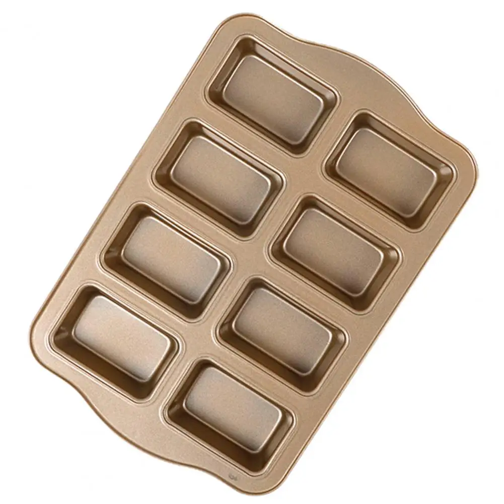 Fondant Mold Non-stick Cake Mold with 8 Compartments Diy Baking Pan for Chocolate Dessert Biscuit Bread Small Cornbread Brownie