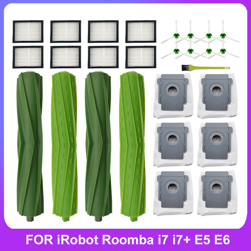 Side Borstels & Roller Borstels & Hepa Filters Voor Irobot Roomba I7 I7 + E5 E6 Ik Serie Robot Vacuüm cleaner Onderdelen Vervanging Kit
