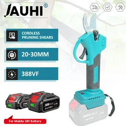 JAUHI 30mm Brushless Electric Pruner Shear 2 Gears Cordless Fruit Tree Bonsai Pruning Electric Scissors For Makita 18V Battery