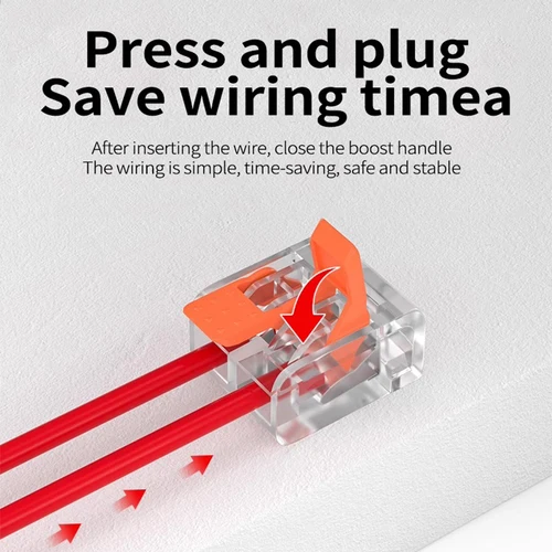 Imagen 2 del producto 30-100 Uds. Conectores de Cable Mini bloque de terminales rápidos conectores eléctricos tipo reutilizable terminales de enchufe rápido