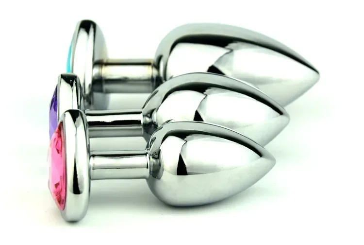 3 Size Heart Shaped Stainless Steel Anal Butt Plugs Anal Trainer Toys Personal Massager for Unisex Masturbation Sex Toys