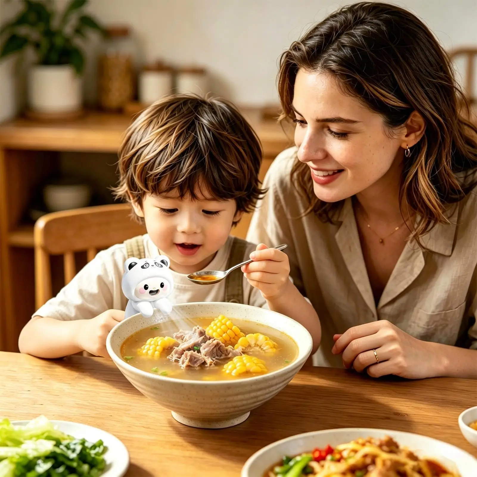 Food Cooling Personal Fan Quiet Animal Shape USB Rechargeable Personal Soup Cooler Fan For Soups Stews Coffees Teas Baked Goods