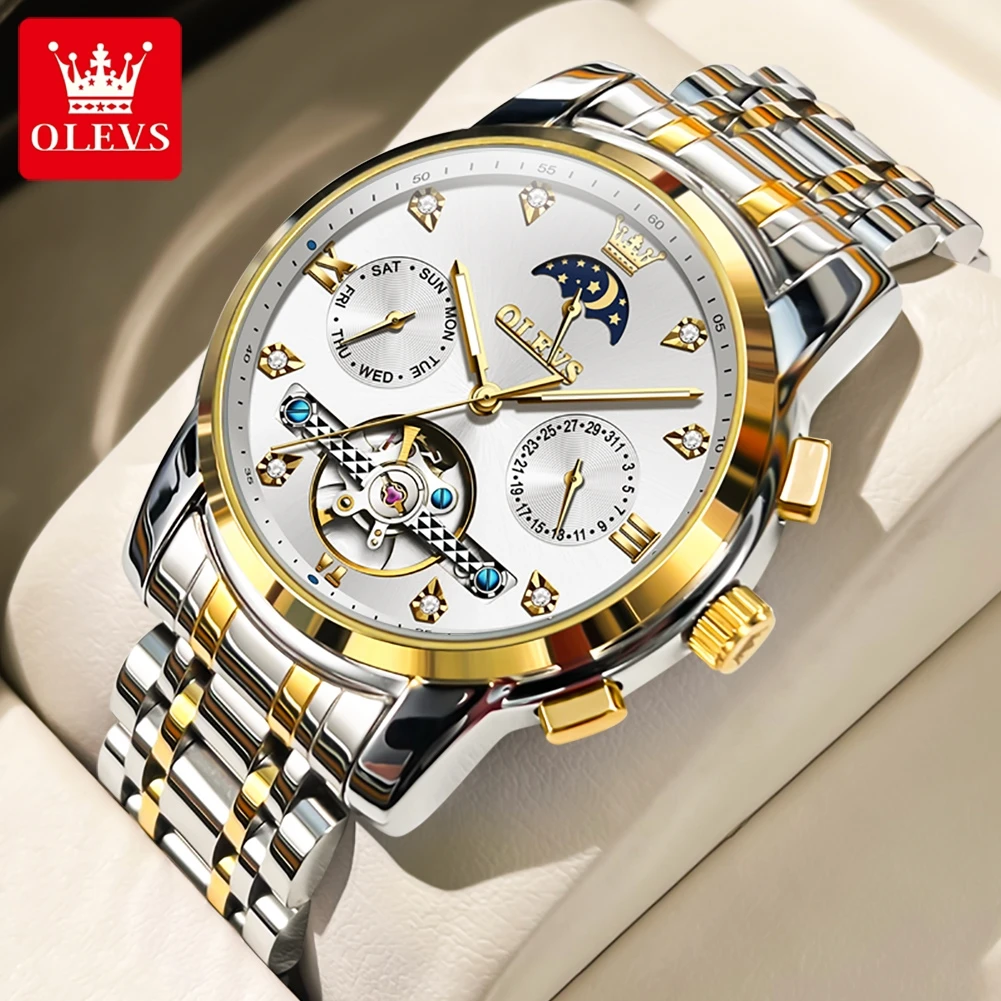

OLEVS 6678 Automatic Mechanical Watch For Man Multifunctional Fashion Luminous Waterproof Stainless Steel Top Brand Reloj Hombre