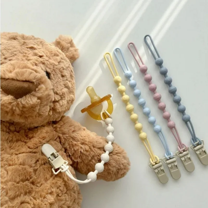 Cute Baby Pacifier Clip Food Grade Silicone Bracelet Teether Chain Anti-lost High Temperature Resistant Pacifier Chain Baby Toy
