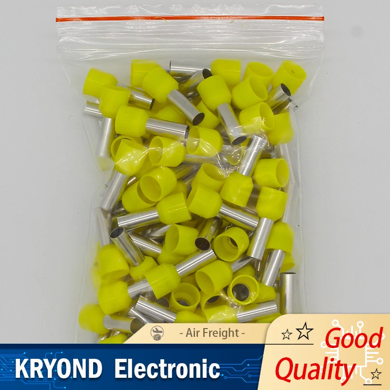 100PCS E10-12 Rohr Isolierklemmen 10mm2 Kabel Draht Crimp Stecker E-