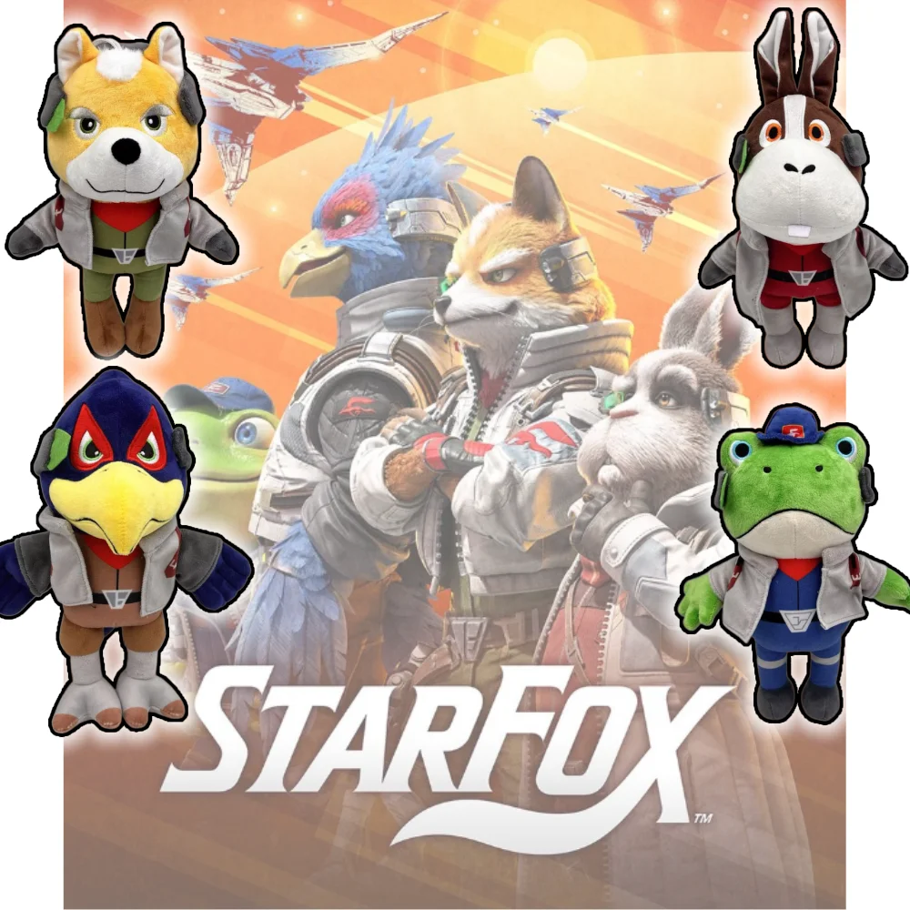 Juguetes de Peluche de Star Fox, Muñeco de Peluche de Anime Fox McCloud y Peppy Hare, Producto Periférico para Niños y Fans, Regalo de Cumpleaños
