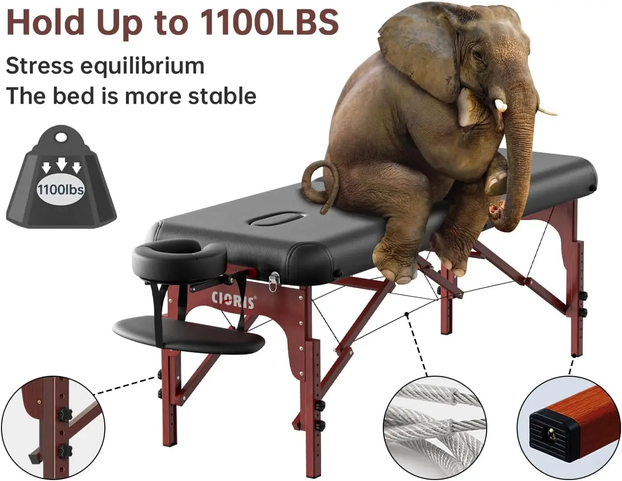 Mesa de massagem portátil profissional dobrável, cama altura ajustável com transporte, 2 Folding, Facial Salon, Spa, Tatuagem, 84"