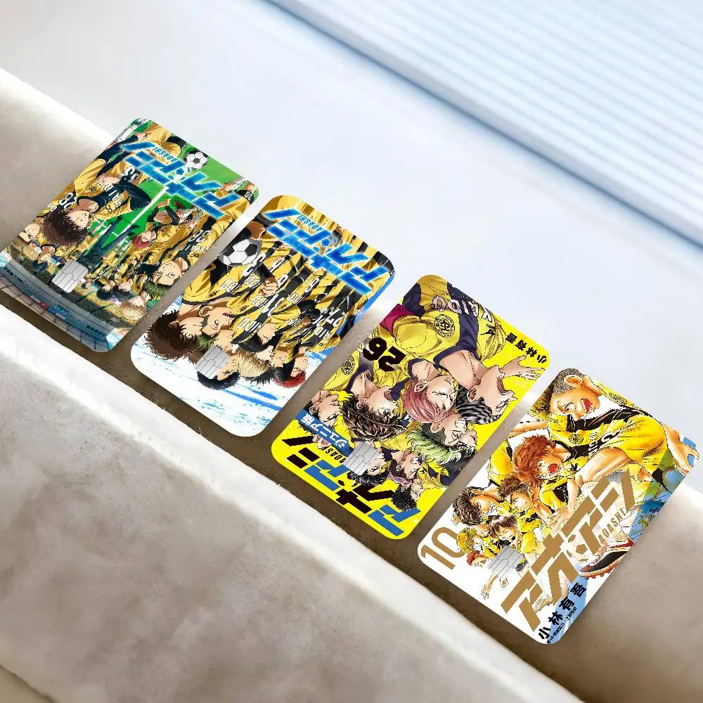 Ao Ashi Anime moda mate oro plata negro película mate cinta adhesiva de piel para tarjeta de débito de crédito bancaria