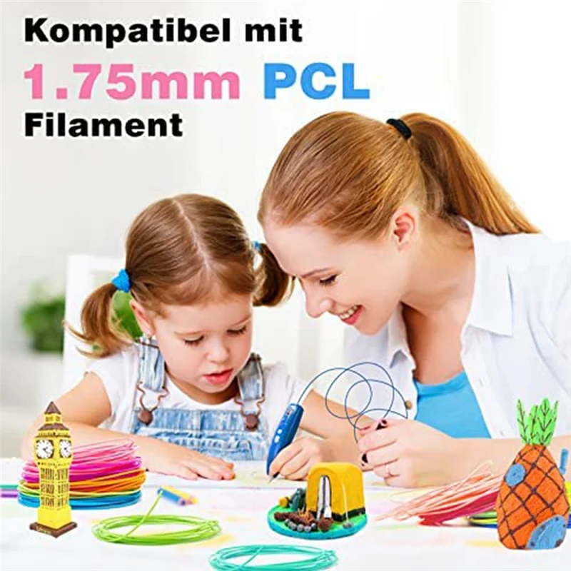 

20 шт., 10 м каждый — 3D-ручка PCL Filament 1,75 мм, набор цветов 3D-ручки для низких температур, 3D детская ручка