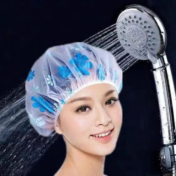 Reusable Plastic Beautiful Print Waterproof Bath Cap