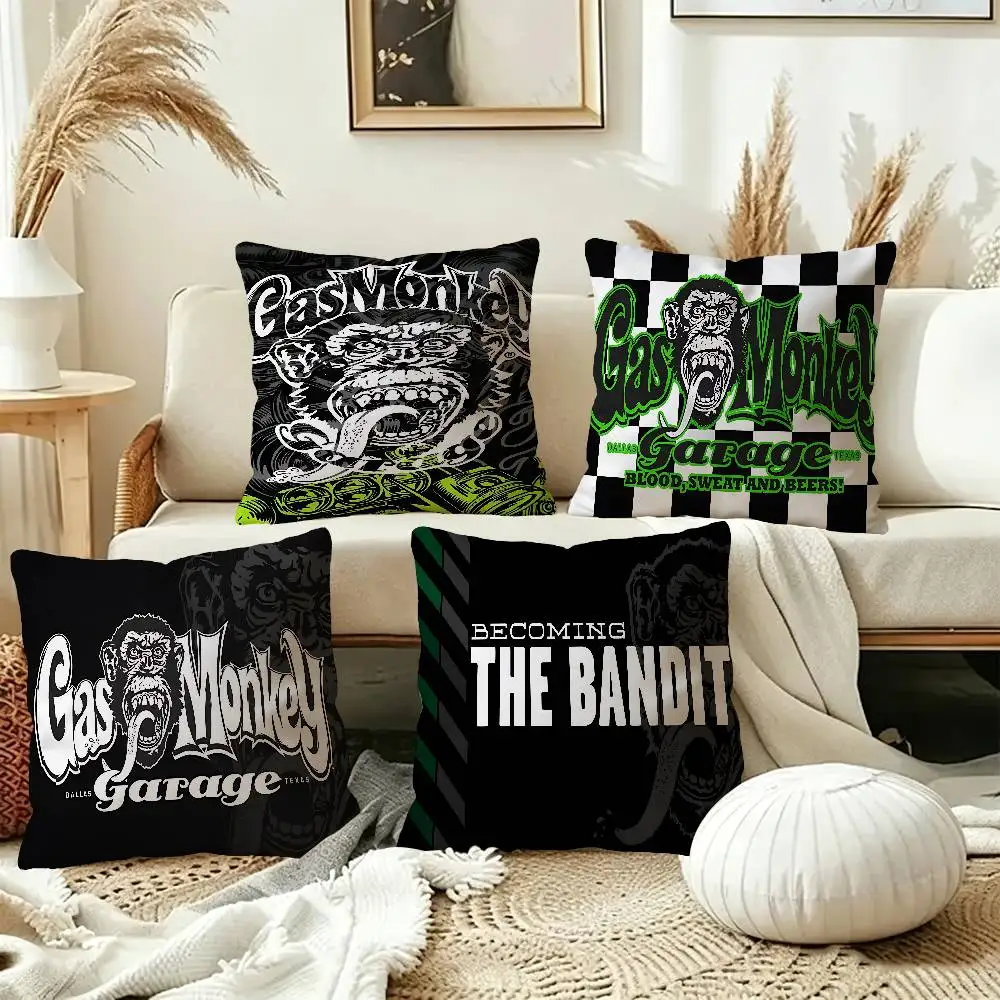 G-Gas Monkey Pillow Gift Home Office Decoration Bedroom Sofa Car Cushion Cover case 45x45