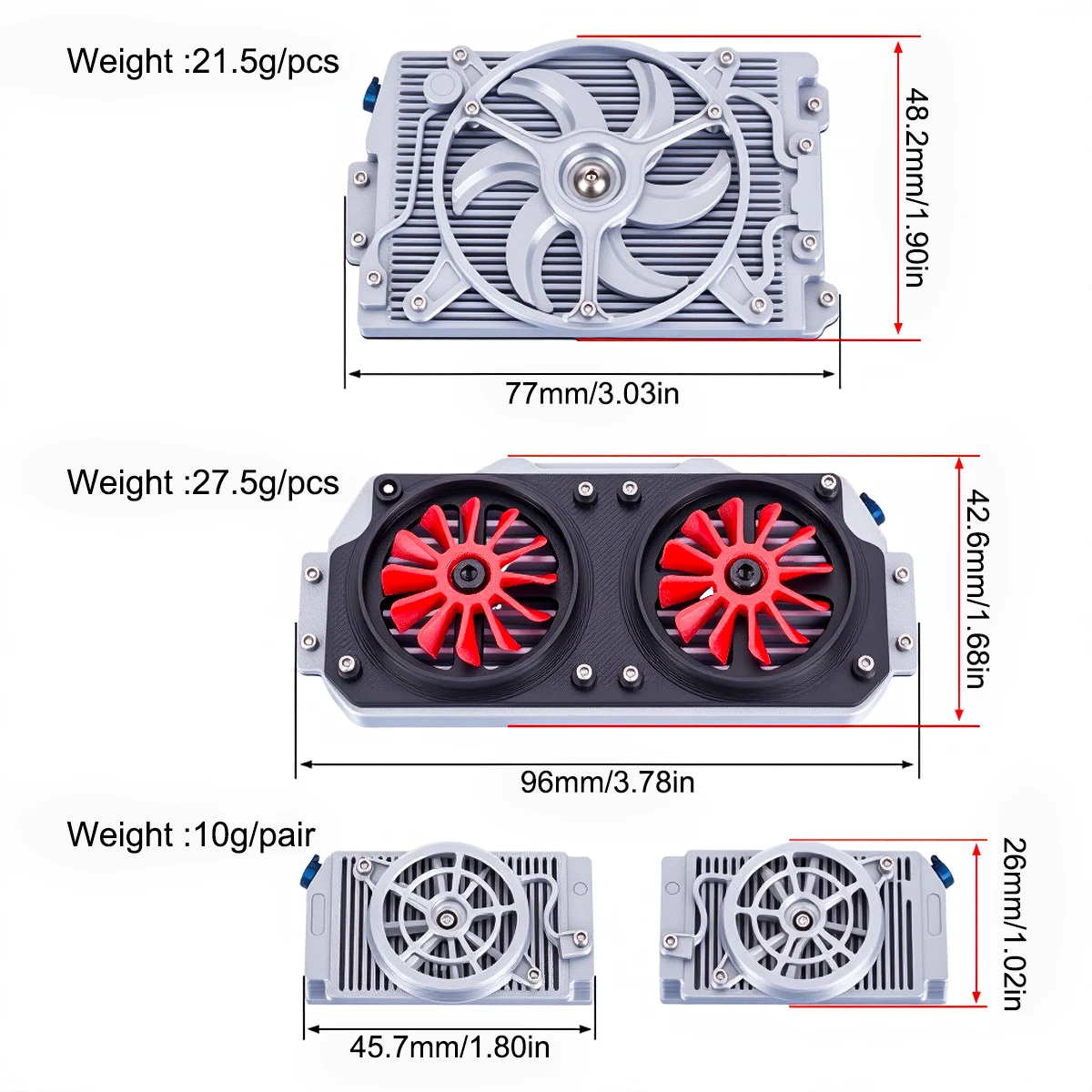 Plastic Simulation Cooling Fan Model for 1/10 1/8 Crawler – Fits Traxxas TRX4 TRX6 Axial SCX10 Parts