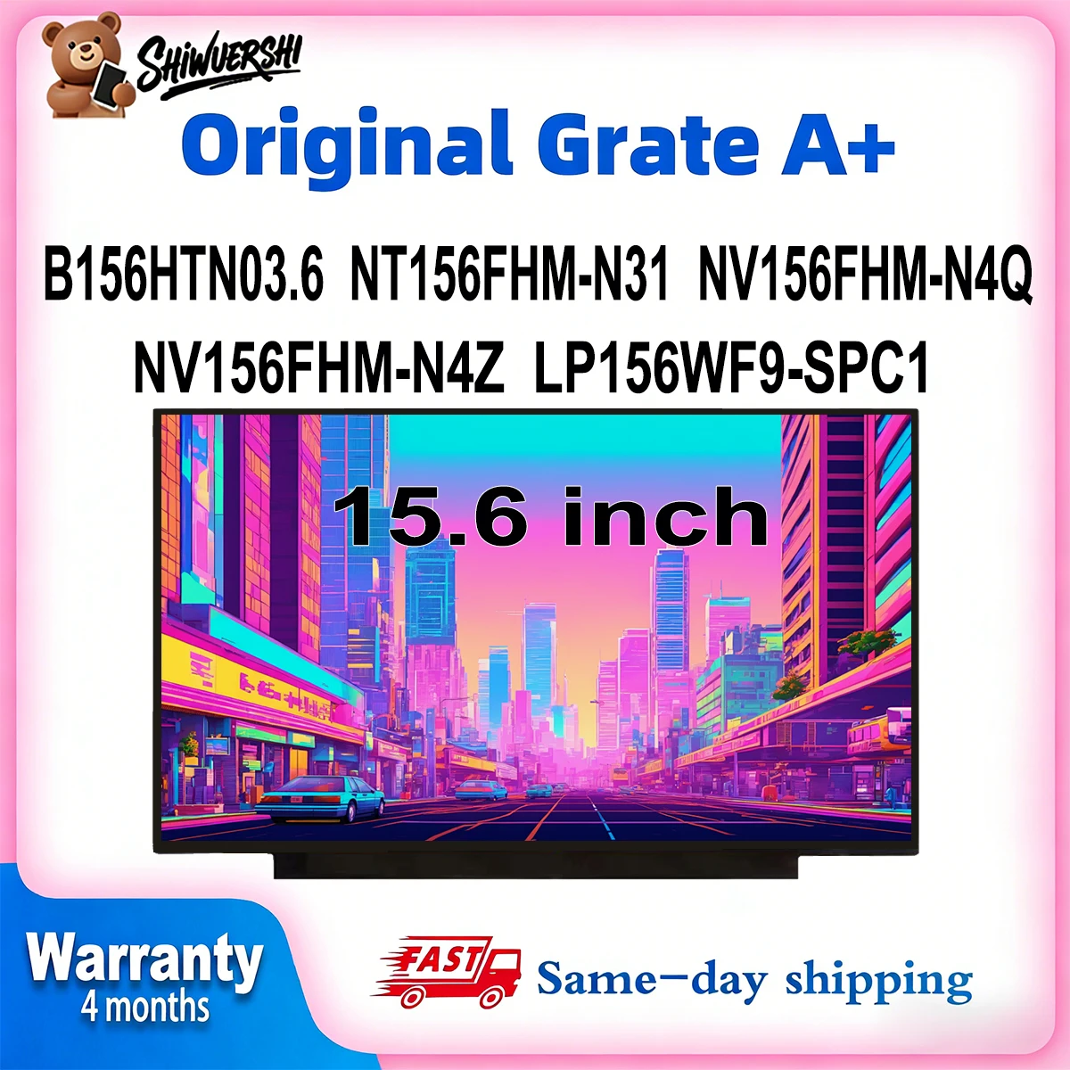 

Wholesale Slim 15.6 inch Laptop Lcd Screen Monitor Panel B156HTN03.6 NT156FHM N31 NV156FHM N4Q NV156FHM N4Z LP156WF9 SPC1