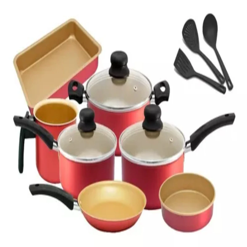 

Cherry Non-stick Cookware 10 Pieces Baking Cookware and Fryers