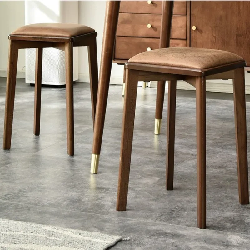 

Stackable Dining Chair Soft Cushion Kitchen Chair Nordic Living Room Furniture Multi-Scene Wooden Chair for Minimalist Dining