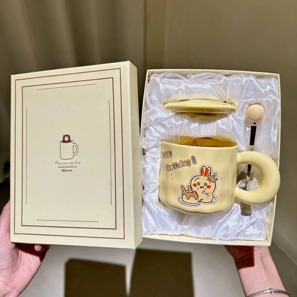 

Miniso аниме кавайная мультяшная чашка для воды Chiikawa симпатичная мультяшная керамическая кружка для хранения кофе Ins милые подарки на день рождения для детей