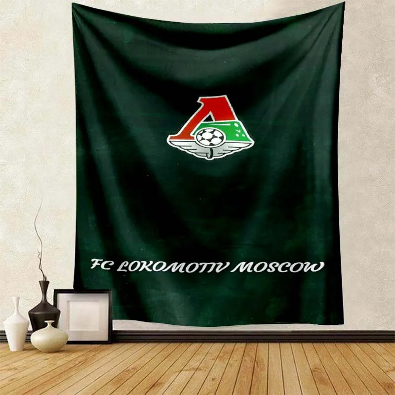 FC Lokomotiv Moscow Football Saudi Arabia Tapestry Wall Hanging Fabric Beach Living Room Decoration Bedroom Background Fabric