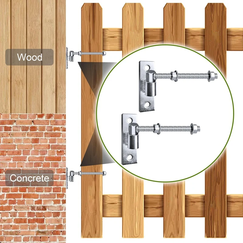 Gate Hinges Heavy Duty Wood Fence,J Bolt Gate Hinge For Wood Fence,Steel Welded Hinge For Farm Gate, 6 Inch 2Pack