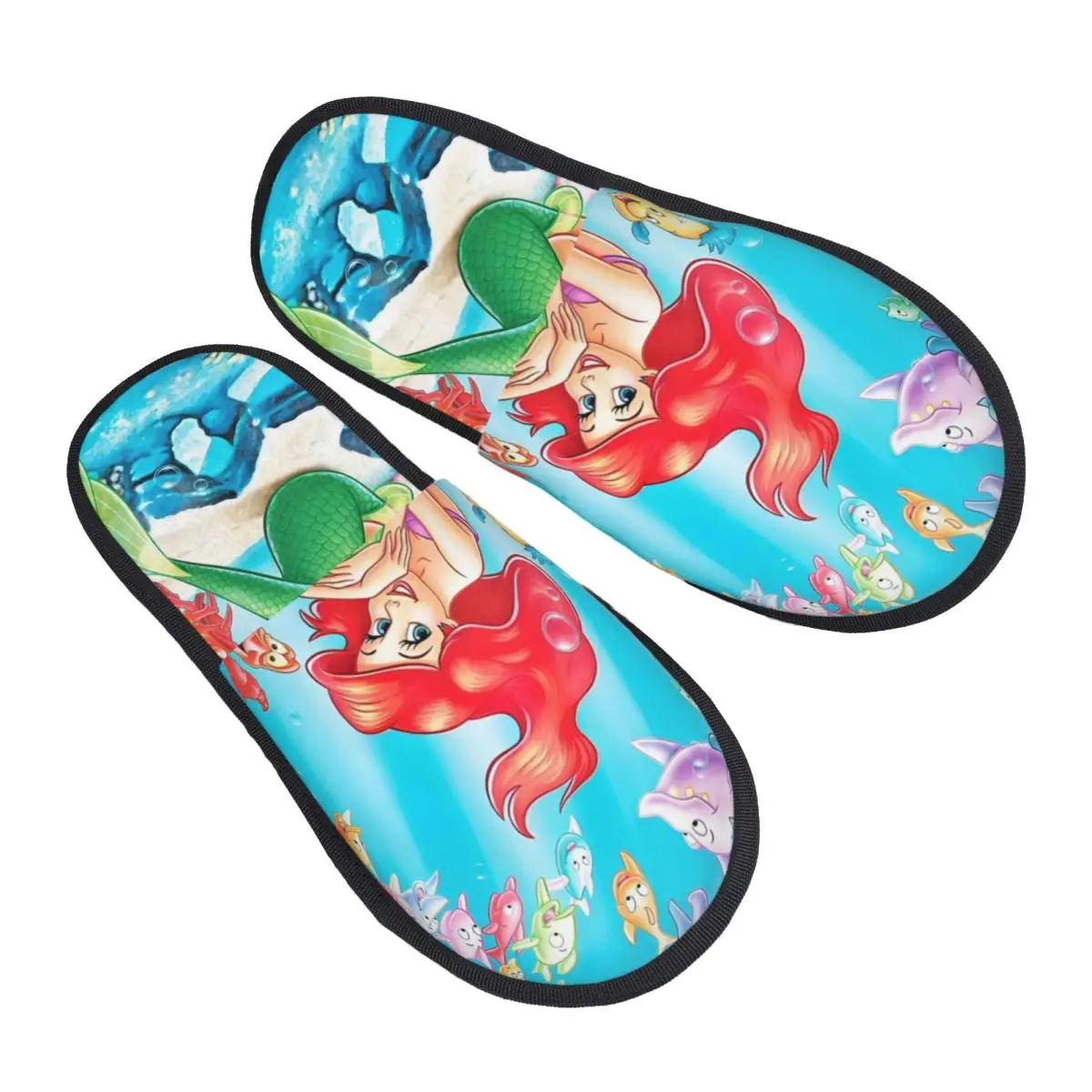 

Комфортные тапочки из пены с эффектом памяти «Русалочка» на заказ, женские домашние тапочки в стиле аниме с рыбой