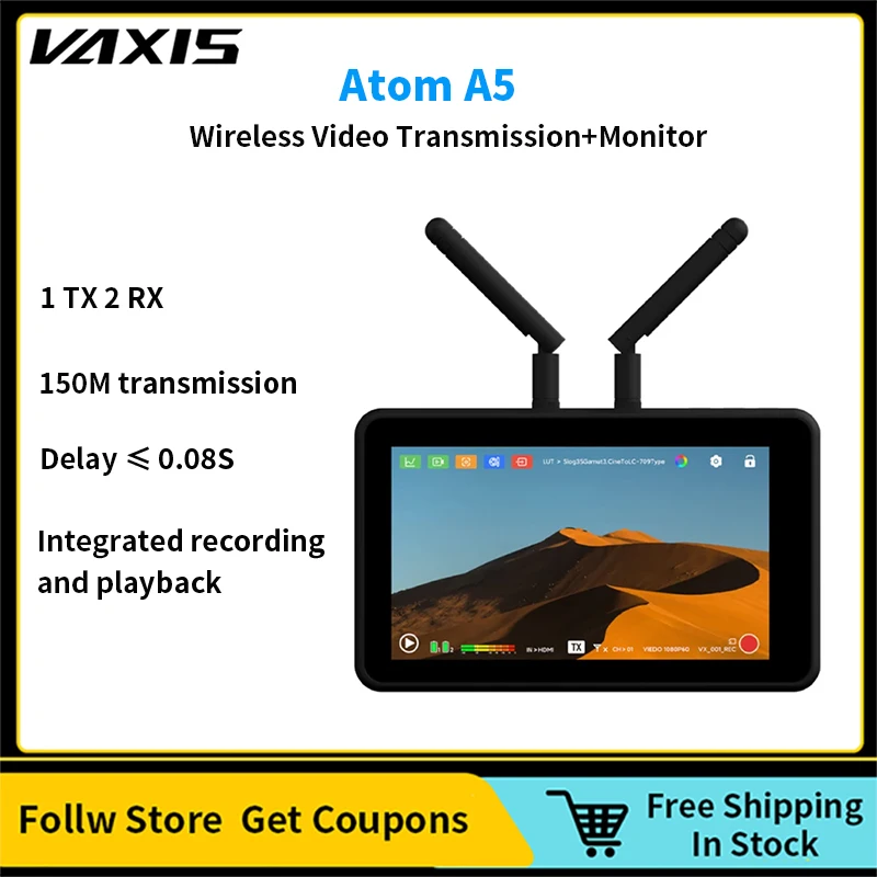 Vaxis Atom A5 5.5 Inch Wireless Video Transmission Integrated Monitor Professional Package Highlight Screen Recording