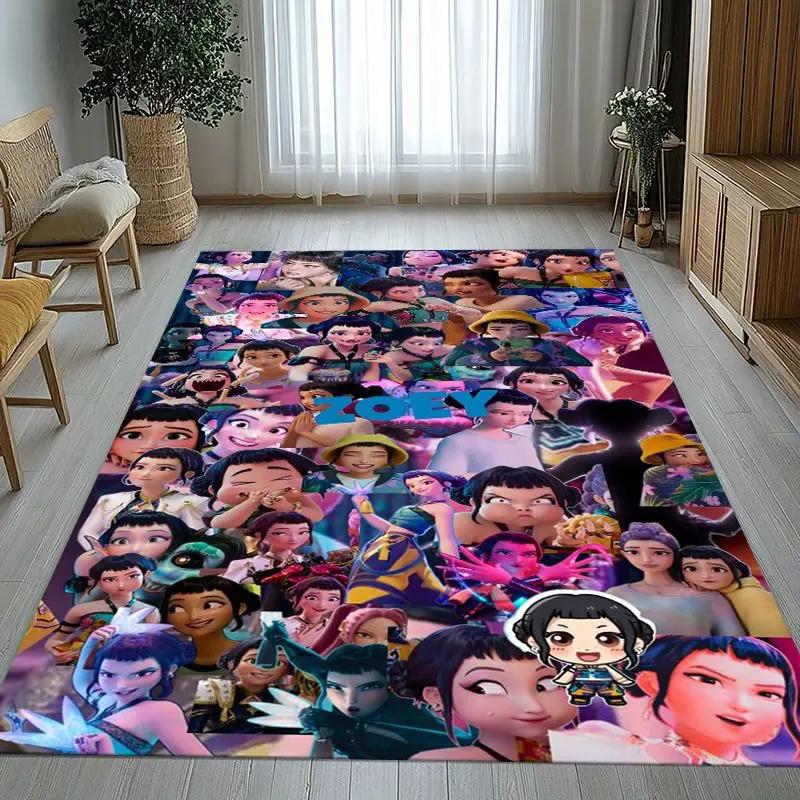 KPop D-Demon H-Hunters Girl Group Cartoon Soft Non-Slip Area Rug for Living Room,Bedroom Playroom Carpet Mat for Sofa,Home Decor