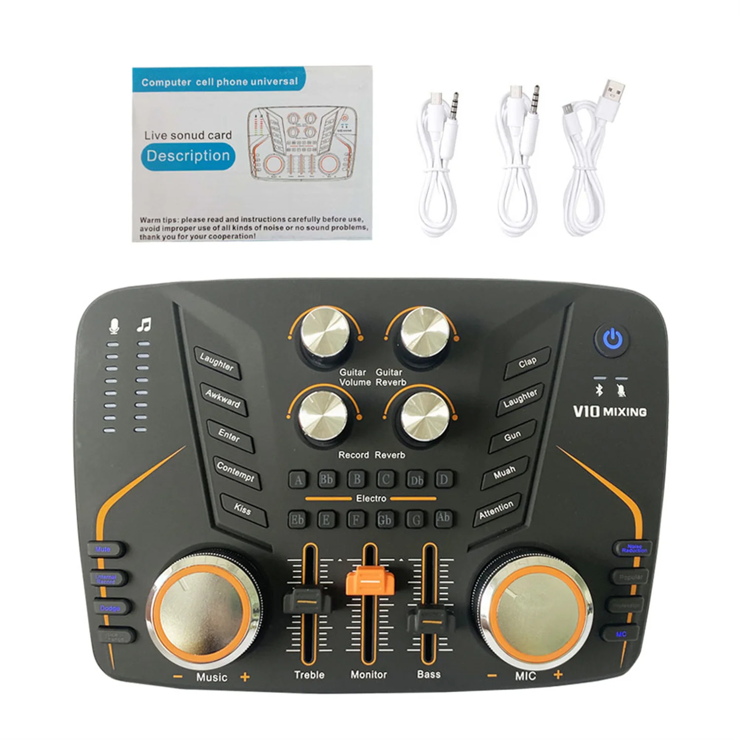 GAX-V10 New Professional Live Singing Sound Card Mobile Phone Computer Universal Comes With A Variety Of Sound Effects