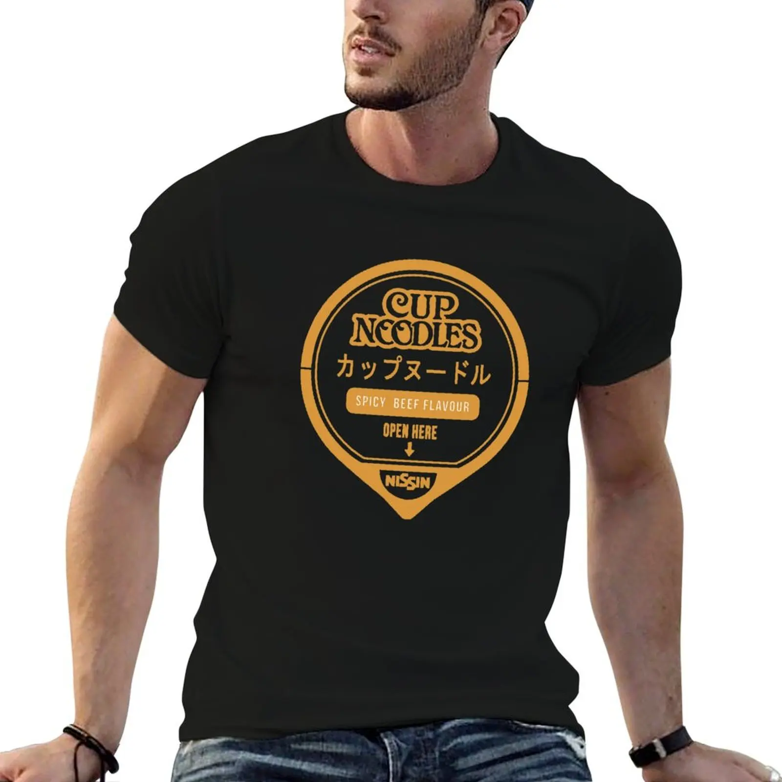 Nissin Cup Noodles Ramen Spicy Beef Flavour T-Shirt bedruckte T-Shirts für Herren, T-Shirts aus 100 % Baumwolle
